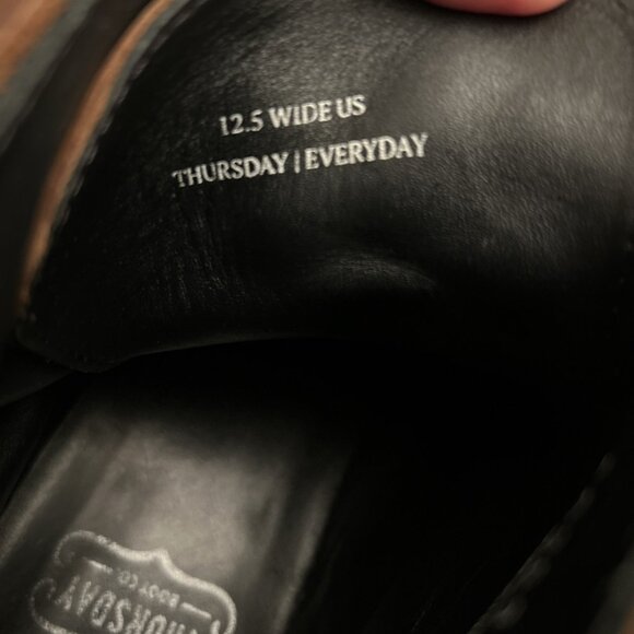 Thursday Boots Mens Size 12 Wide Captain Lace Up Cap Toe Brown Nubuck Leather - Picture 6 of 16